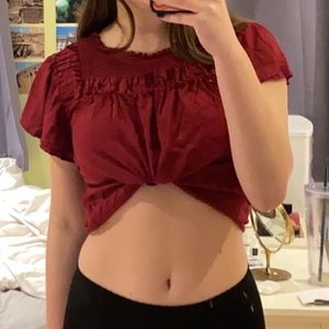 Red Vintage Blouse Old Navy